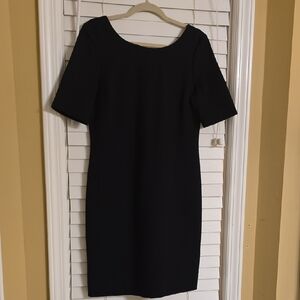 Banana Republic Black Sheath Dress Scoop Neck Short Sleeves
